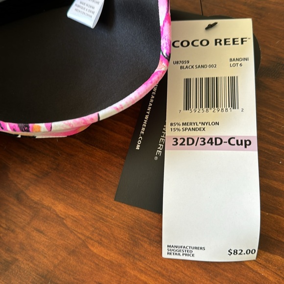 Coco Reef Tankini top with underwire and molded D-cups in 2 sizes available NWT - Picture 6 of 9